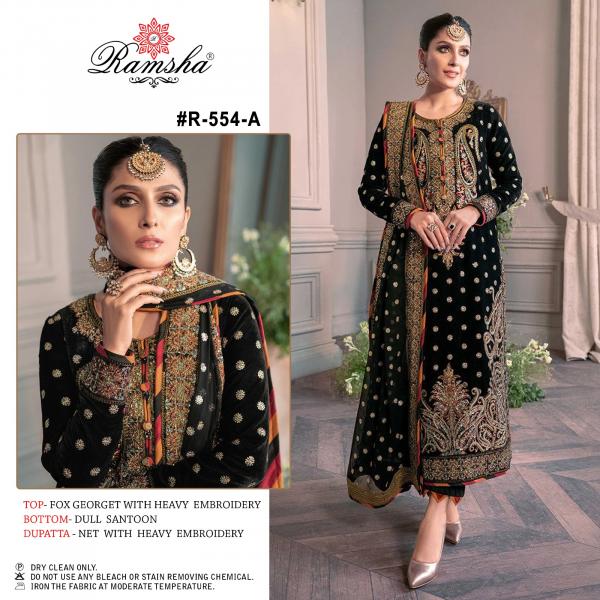 Ramsha R 554 Nx Georgette Designer Pakistani Suit Collection